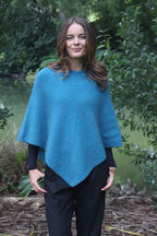 Merino Possum Plain Poncho teal