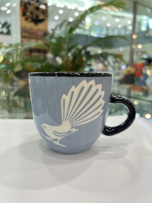 Muted Mist Blue Birds Ceramic Mug