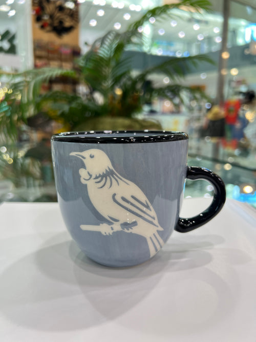 Muted Mist Blue Birds Ceramic Mug