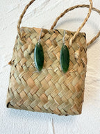 NZ Greenstone / Pounamu Oval Earrings