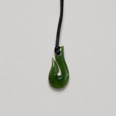 NZ Greenstone Pendant Fish Hook (Hei Matau) 30mm