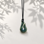 NZ Greenstone Pendant Fish Hook (Hei Matau) 45mm