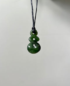 NZ Greenstone (Pounamu) Double Twist Pendant – Authentic New Zealand Jade Necklace