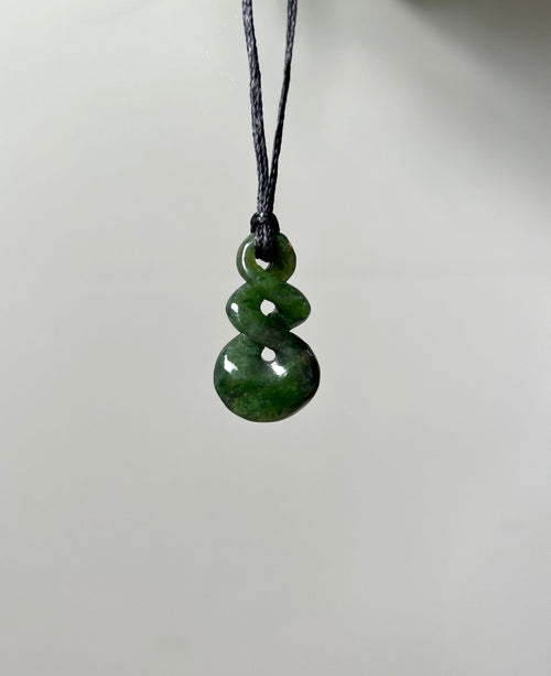 NZ Greenstone (Pounamu) Double Twist Pendant – Authentic New Zealand Jade Necklace