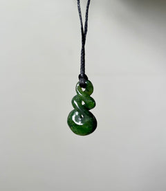 NZ Greenstone (Pounamu) Double Twist Pendant – Authentic New Zealand Jade Necklace