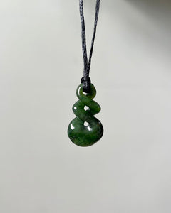 NZ Greenstone (Pounamu) Double Twist Pendant – Authentic New Zealand Jade Necklace
