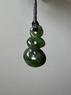 NZ Greenstone (Pounamu) Double Twist Pendant – Authentic New Zealand Jade Necklace