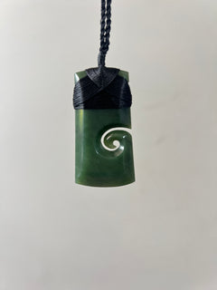 NZ Greenstone / Pounamu Pendant Toki Koru