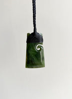 NZ Greenstone (Pounamu) Toki Single Koru Pendant
