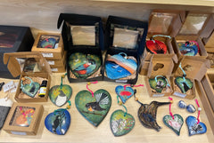 NZ Handcrafted Ceramic Heart S - Fantail