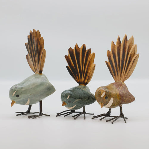 NZ Handcrafted Stone Pīwakawaka | Fantail