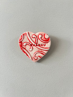 NZ Handmade Kowhaiwhai Ceramic Heart
