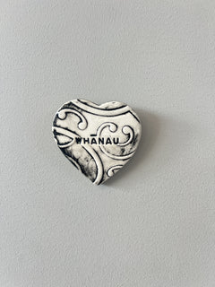 NZ Handmade Kowhaiwhai Ceramic Heart