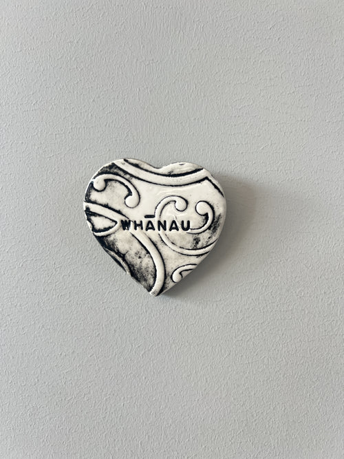 NZ Handmade Kowhaiwhai Ceramic Heart