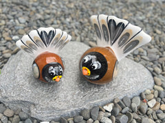 NZ Made Ceramic Bird Ornament - Fantail 