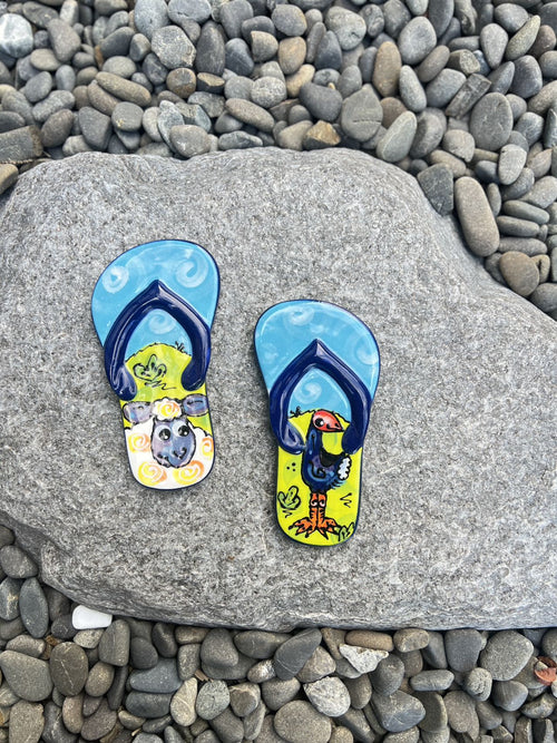 NZ Made Ceramic Jandals - Animals