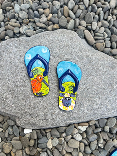 NZ Made Ceramic Jandals - Animals kiwi sheep