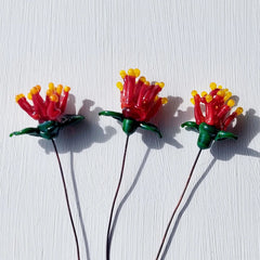 NZ Made Glass Art - Native Flora: Pohutukawa
