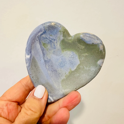 NZ Made Heart Trinket Dish blue