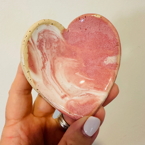 NZ Made Heart Trinket Dish candy floss