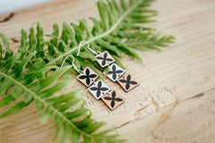 NZ Made Signature Range Earrings - Tapa Triple Metalic
