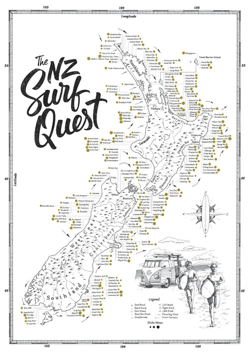 NZ Surf Quest Scratch Map