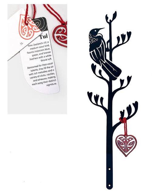 New Creation Small Metal Bird detail tui flax