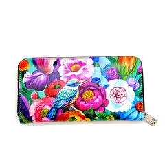 New Long Zip Wallet - Floral Kingfisher