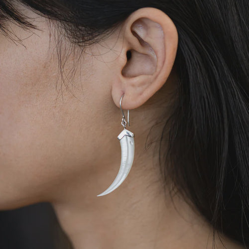 Nick Von K - Mother of Pearl Shell Huia Beak Earrings
