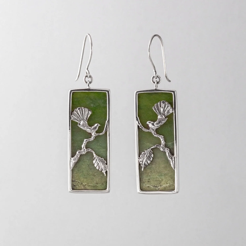 Nick Von K - Pounamu Calypso earrings in Sterling Silver