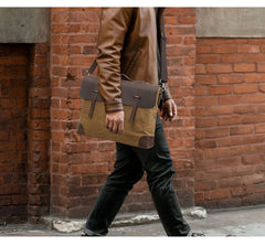 Waterproof Canvas Leather Satchel Bag T5099