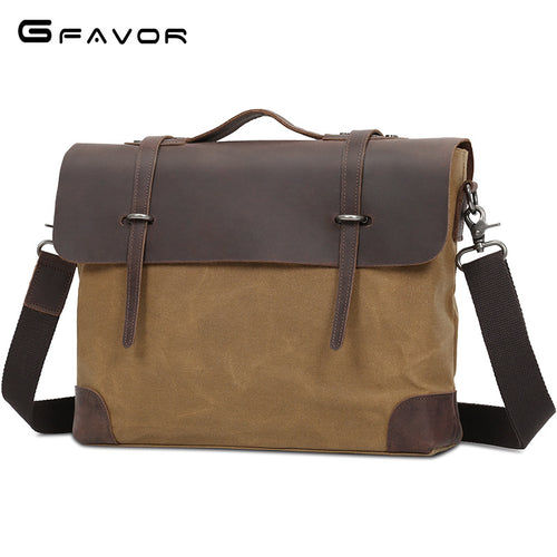 Waterproof Canvas Leather Satchel Bag T5099
