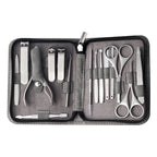 15-Piece Stainless Steel Manicure Set Grey