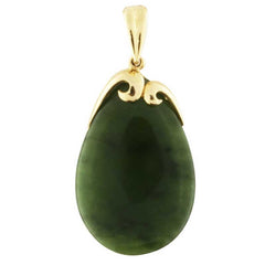 Greenstone / Pounamu Tear Drop + Sterling Silver Koru