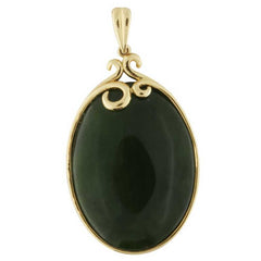 Greenstone / Pounamu Tear Drop + Sterling Silver Koru