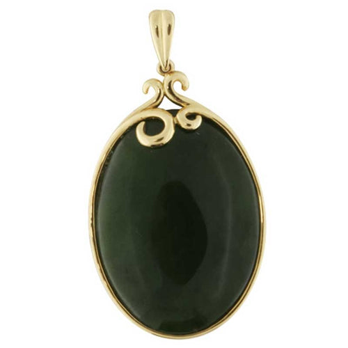 Greenstone / Pounamu Tear Drop + Sterling Silver Koru