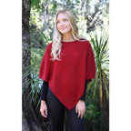 Possum Merino Lace Poncho 9980 red