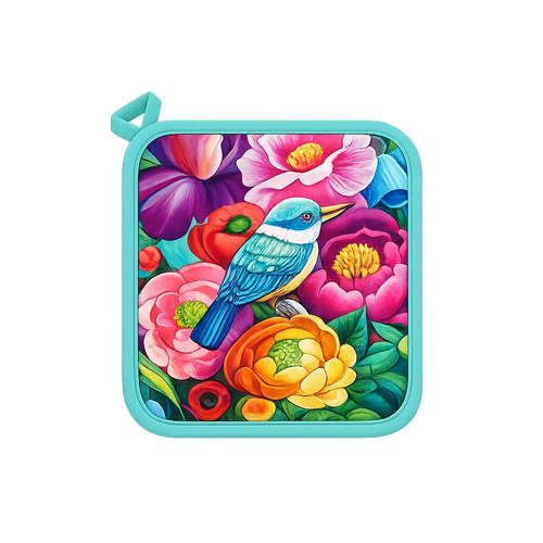 Pot Holder - Floral Kingfisher