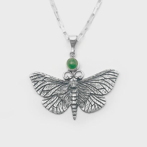 Medium Pounamu Puriri Moth Pendant