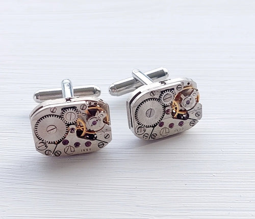 Rainey Designs Timepiece rectangle cufflinks