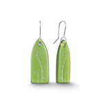 Recycled Glass Fern Frond Earrings