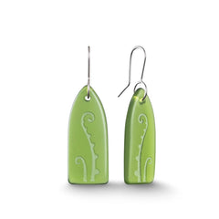Recycled Glass Fern Frond Earrings