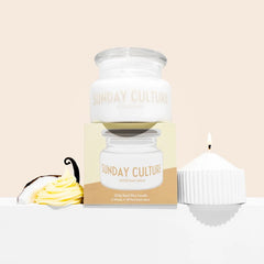 Sand  Wax Candle Jar Buttercream Vanilla 