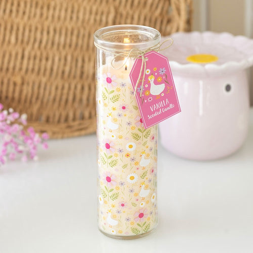 Spring Floral Print Fresh Vanilla Candle