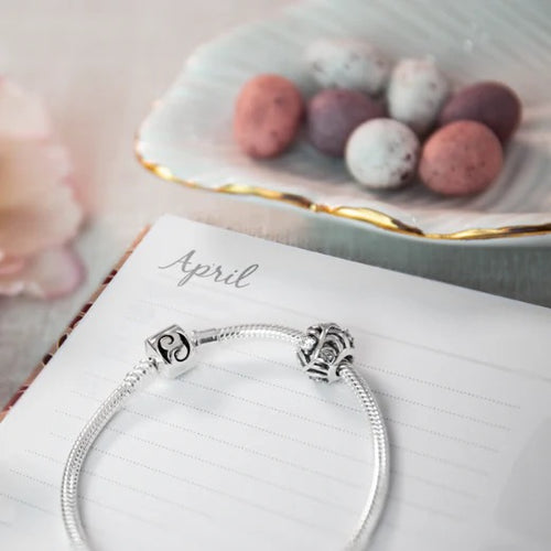 Sterling Silver Charm - April Birthstone (Strength)