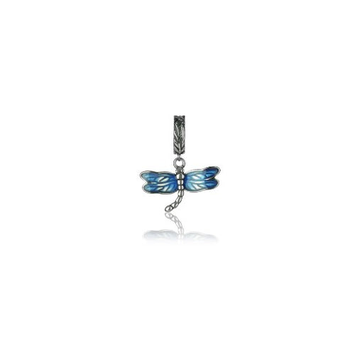 Sterling Silver Charm - Blue Dragonfly Pendant Charm (New Beginnings)