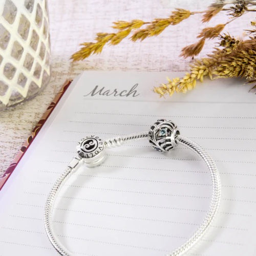 Sterling Silver Charm - March Birthstone (Serenity)