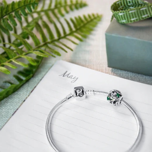 Sterling Silver Charm - May Birthstone (Growth)