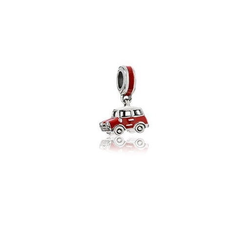 Sterling Silver Charm - Retro Mini Cooper (Road Trip)