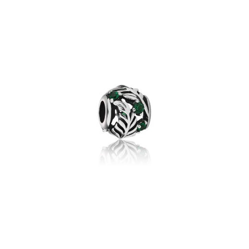 Sterling Silver Charm - Silver Fern CZ (Treasured)